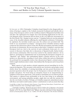 If you eat their food&hellip;Diets and Bodies in Early Colonial Spanish