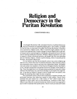 Christopher Hill / Religion and Democracy in the Puritan Revolution