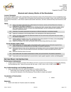 Music and Literary Works of the Revolution