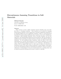 Discontinuous Jamming Transitions in Soft Materials