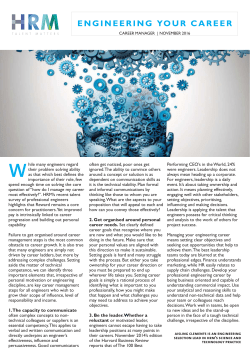 ENGINEERING YOUR CAREER