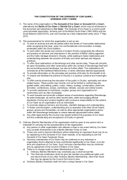 Constitution - The Bards of Cor Gawr
