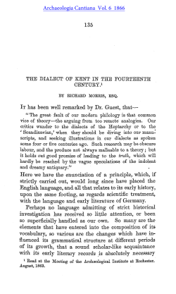 The Dialect of Kent in the Fourteenth Century