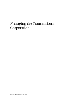 Managing the Transnational Corporation