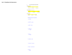 Sec 5.1 Simplifying Trig Expressions