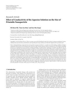 Effect of Conductivity of the Aqueous Solution on the Size of