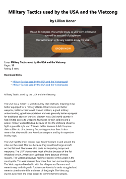 Military Tactics used by the USA and the Vietcong