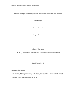 Cultural transmission of random dot patterns 1 Structure
