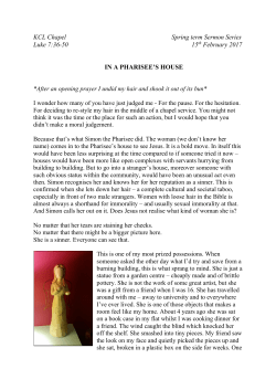 KCL Chapel Spring term Sermon Series Luke 7:36