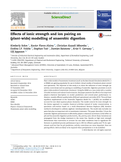 Effects of ionic strength and ion pairing on (plant-wide