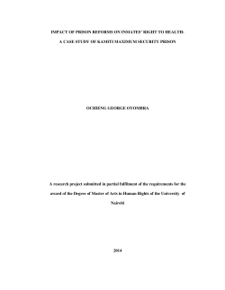 Impact of Prison Reforms on Inmates` Right to Health:a Case Study
