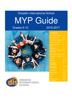 MYP Guide 2016-17 - Dresden International School