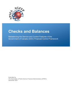Checks and Balances - Association of Canadian Financial Officers