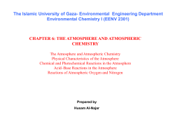 Chapter 6. Atmosphere chemistry