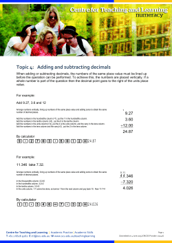 Adding and subtracting decimals