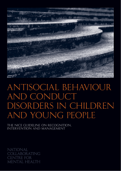 Antisocial behaviour and conduct disorders in children and young