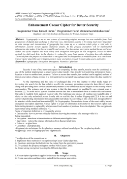 Enhancement Caesar Cipher for Better Security