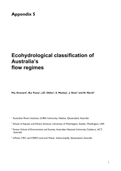 Hydroecological classification of Australia`s rivers