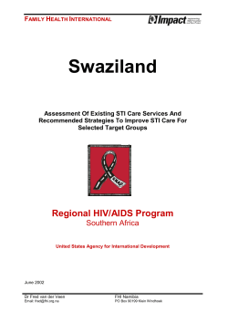 Swaziland STI Report - (NERCHA), the Info Centre