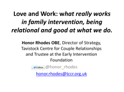 Love and Work: what really works in family