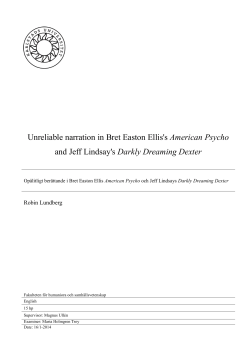 Unreliable narration in Bret Easton Ellis`s American Psycho