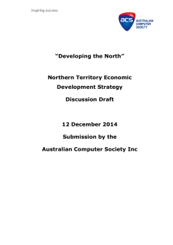 Submissions to NT Economic Development Strategy