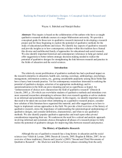 Realizing the Potential of Qualitative Designs: A Conceptual Guide