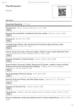 The Etruscans - University of St Andrews | University of St Andrews