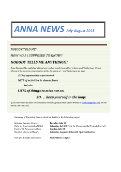 Anna News | July-Aug 2013 - St. Anna`s Episcopal Church New