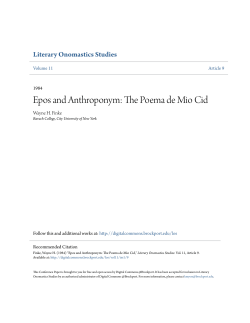 Epos and Anthroponym: The Poema de Mio Cid