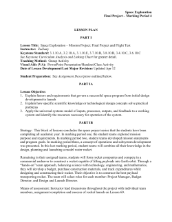 Space Exploration Final Project – Marking Period 4 LESSON PLAN