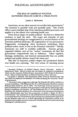 Bias of American Politics: Rationing Health Care in a Weak State