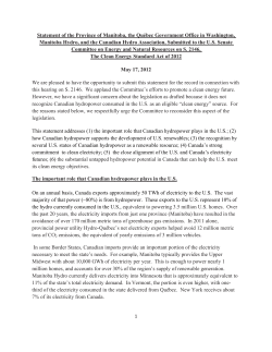 Senate Testimony on Canadian Hydropower