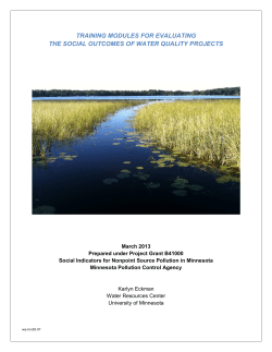 Training modules for evaluating the social outcomes of water quality