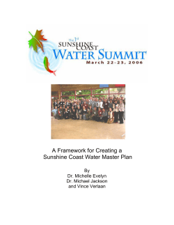Lagoon Society Water Summit Framework for Sunshine Coast Wat