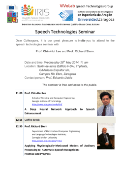 Speech Technologies Seminar