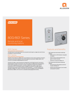 Schlage 800 Series Monitoring Stations Data Sheet