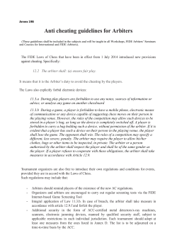Anti cheating guidelines for Arbiters