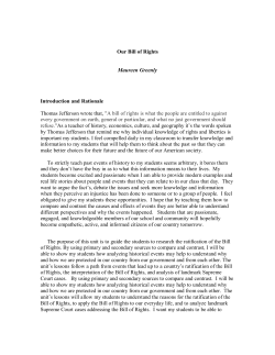Our Bill of Rights Maureen Greenly Introduction and Rationale