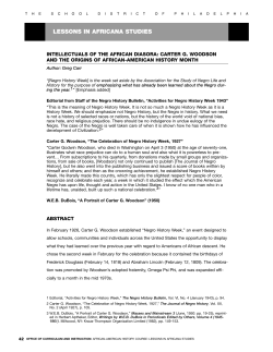 Carter G. Woodson and The Origins of African