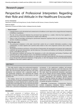 Perspectives Of Professional Interpreters Regarding Their Role And