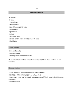 20 pencils 10 pens 2 tissue boxes 1 water bottle 1 pencil box or