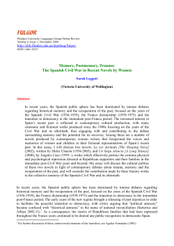 Memory, Postmemory, Trauma: The Spanish