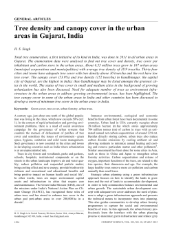 Tree density and canopy cover in the urban areas in Gujarat, India