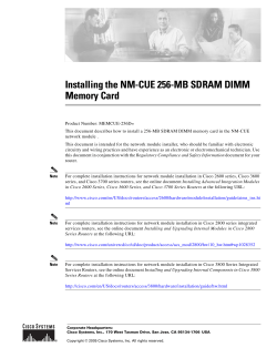 Installing the NM-CUE 256-MB SDRAM DIMM Memory Card
