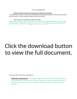 Classics passages sheet - Nature of 30 day Training (2 nd Century