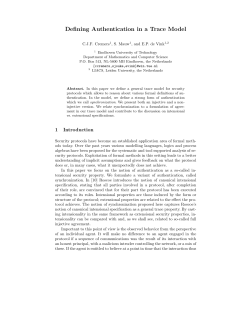 Defining Authentication in a Trace Model