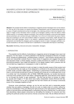 manipulation of teenagers through advertising: a critical