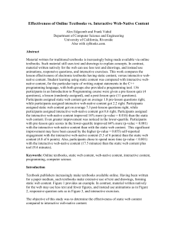 Effectiveness of Online Textbooks vs. Interactive Web