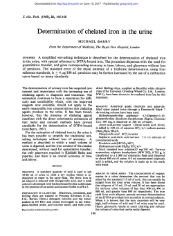Determination of chelatediron in the urine